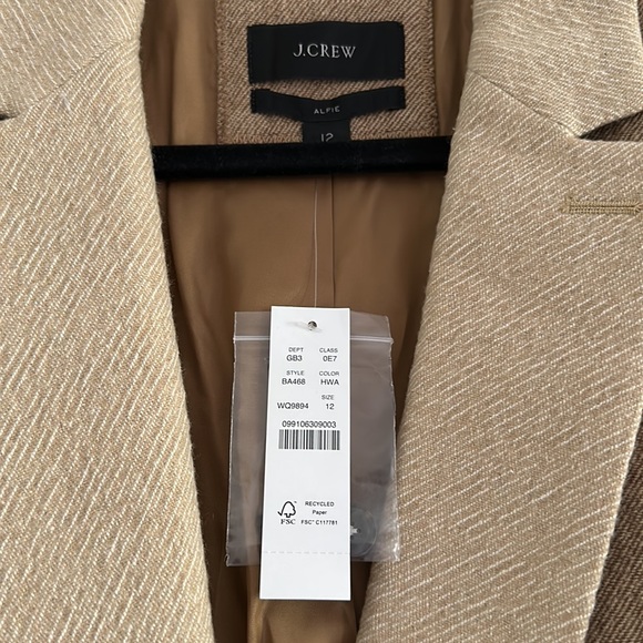 *NWT* J.Crew Alfie Blazer with Contrast Collar in Italian Cotton-Wool - Picture 4 of 6